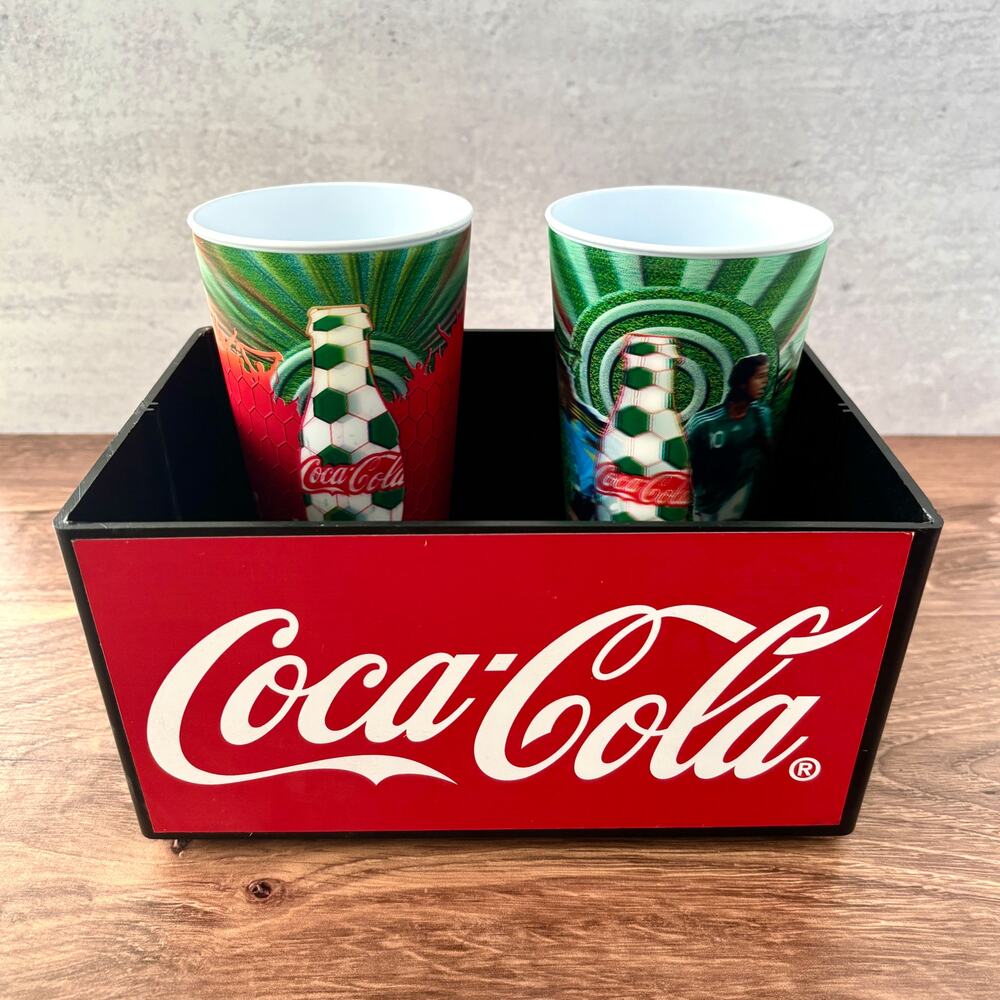 Coca Cola Collectible Holographic Soccer Cups and Box 2008